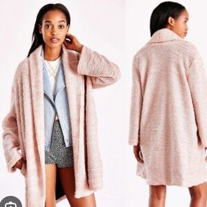 Unif X Urban Outfitters Pink Open Front Cozy Coat